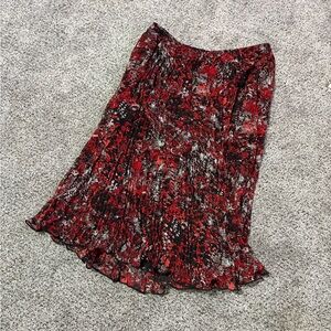 Ruby Rd. Vibrant Red and Black A-Line Skirt